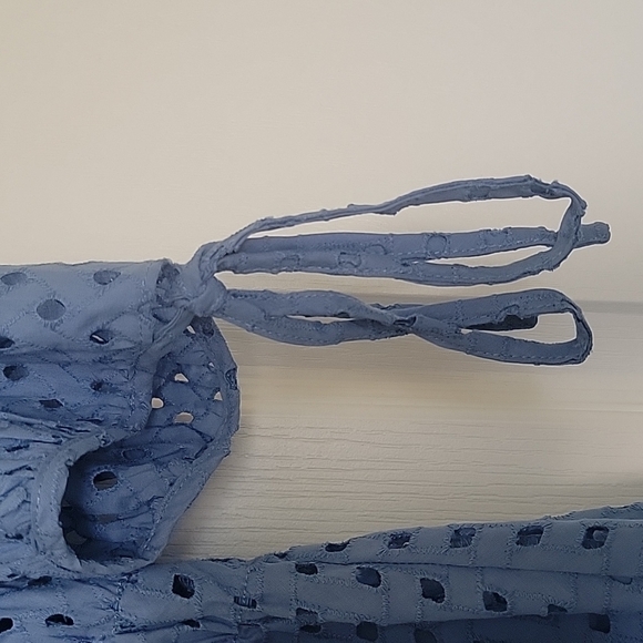 NEW Just Taylor Cotton Eyelet Smocked Waist Lined Dress Size 8 - Picture 3 of 5